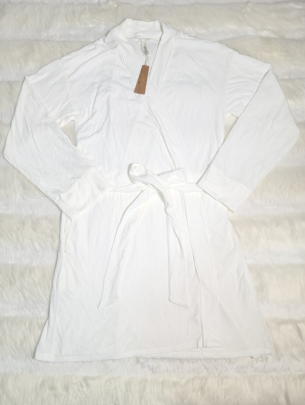 SKIMS Soft Lounge Short Robe White Marble Women Medium NEW